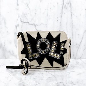 Betsey Johnson LOL Beige Crossbody Bag